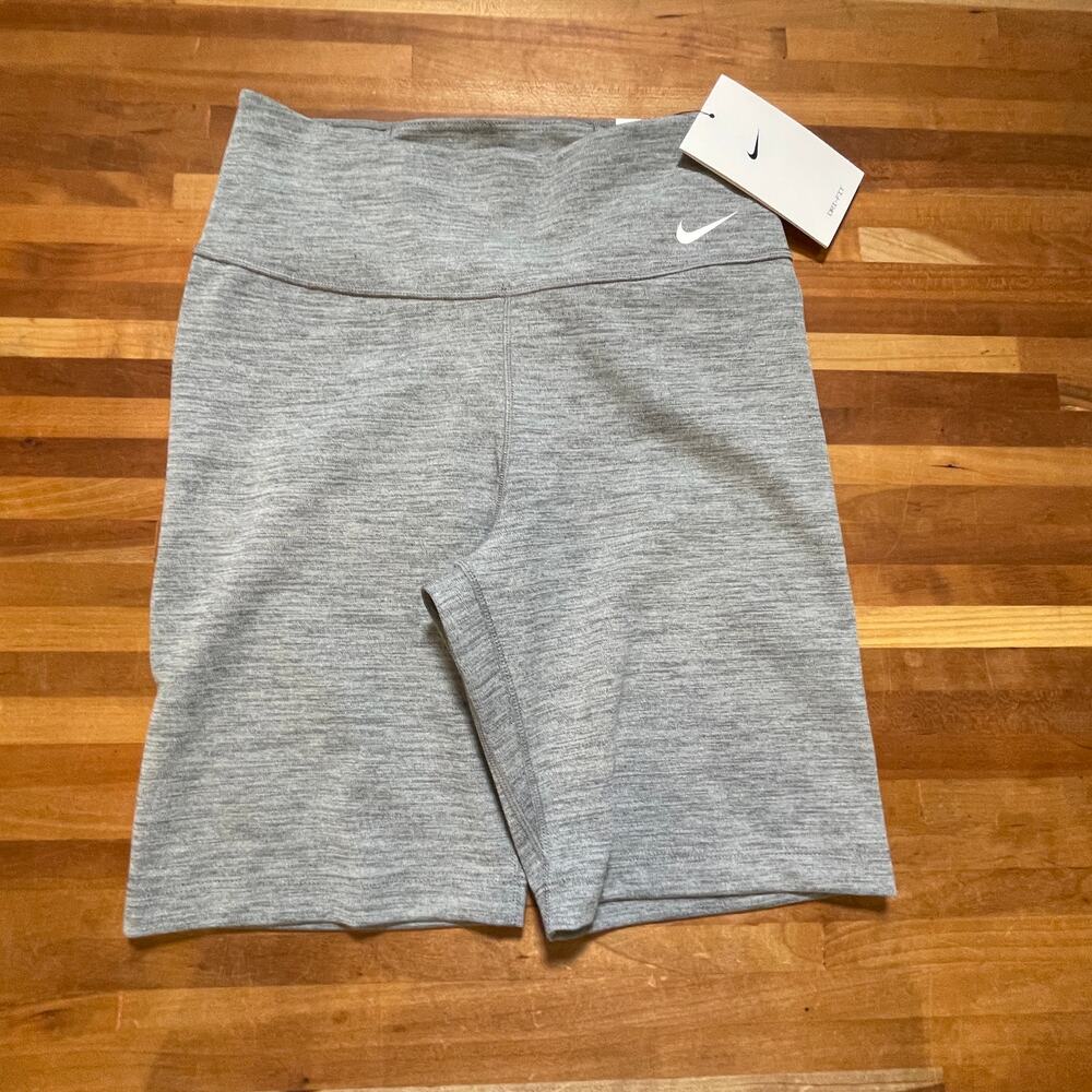 Nike Womens One Mid Rise Bike Shorts Gray Size XSmall